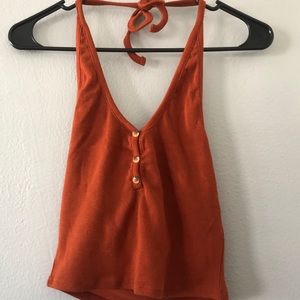 Garage Burnt Orange Halter Tank